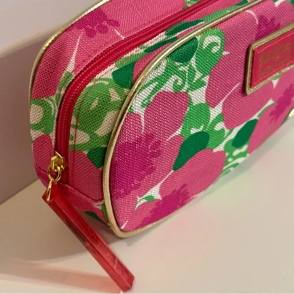 ❌SOLD❌Lilly Pulitzer For Estée Lauder Pink Floral Make Up Bag-Travel Case NEW - Picture 7 of 11